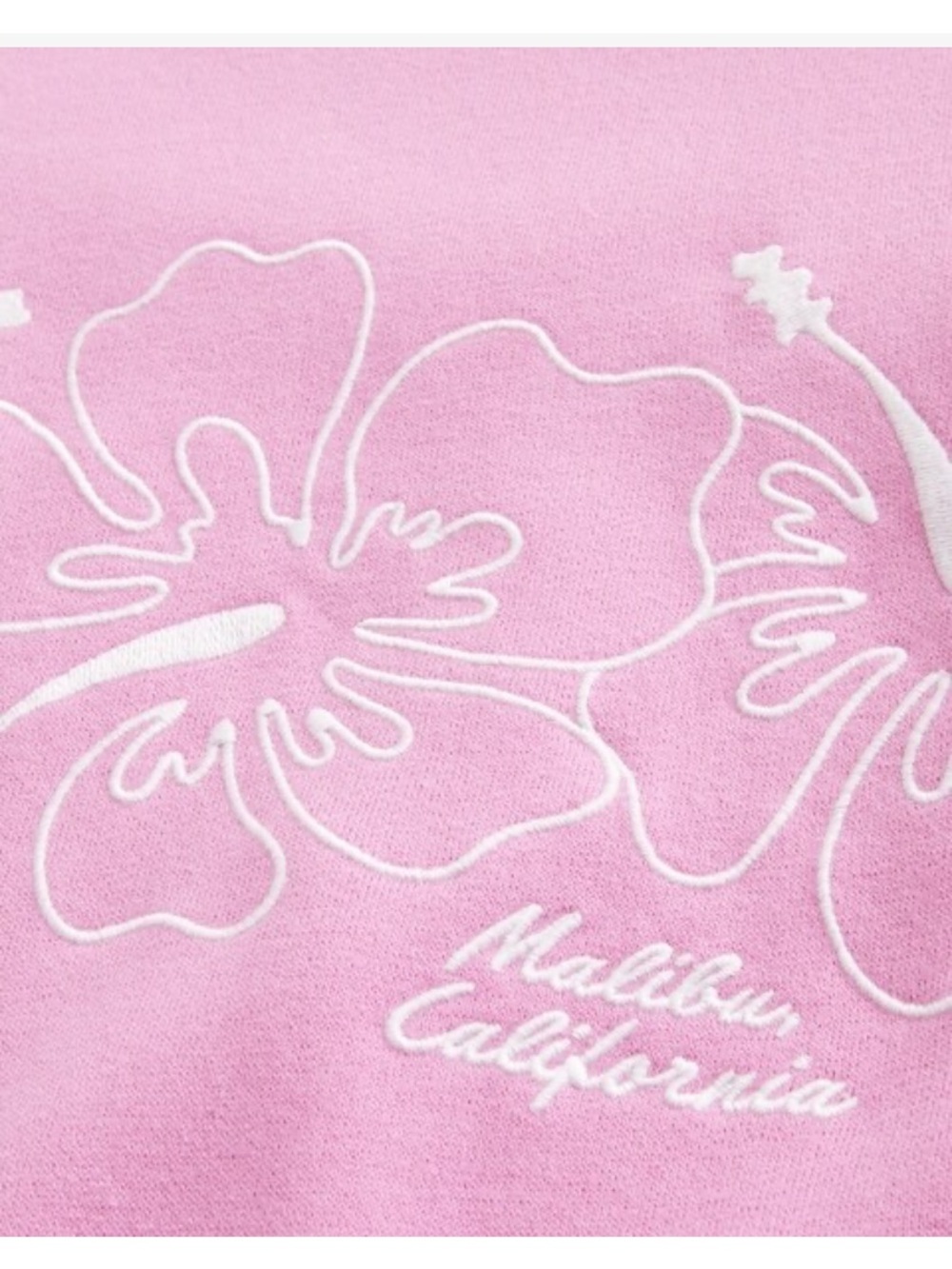 Malibu Pink Floral-Outline Oversized Crew Sweatshirt size small - Picture 8 of 10